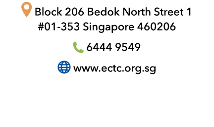 ￼ Block 206 Bedok North Street 1 #01 353 Singapore 460206 ￼ 6444 9549 ￼ www.ectc.org.sg