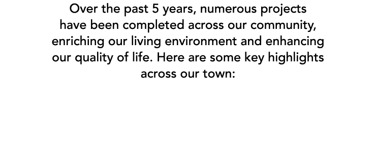Over the past 5 years, numerous projects have been completed across our community, enriching our living environment a...