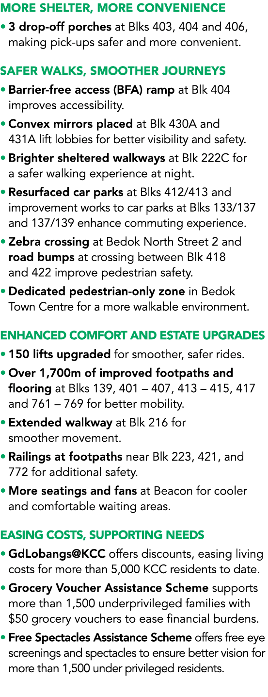 More Shelter, More Convenience • 3 drop off porches at Blks 403, 404 and 406, making pick ups safer and more convenie...