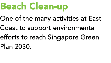 Beach Clean up One of the many activities at East Coast to support environmental efforts to reach Singapore Green Pla...